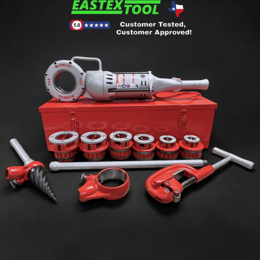RIDGID 700, 41940 POWER DRIVE WITH 12R DIE SET 1/2"-2" PIPE THREADING KIT.
