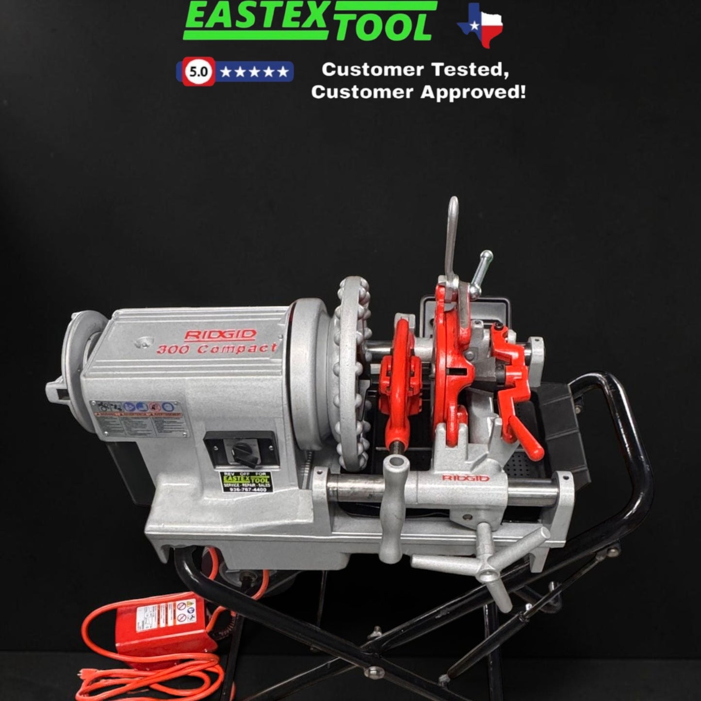 RIDGID 66947 , 300 COMPACT PIPE THREADING MACHINE WITH STAND