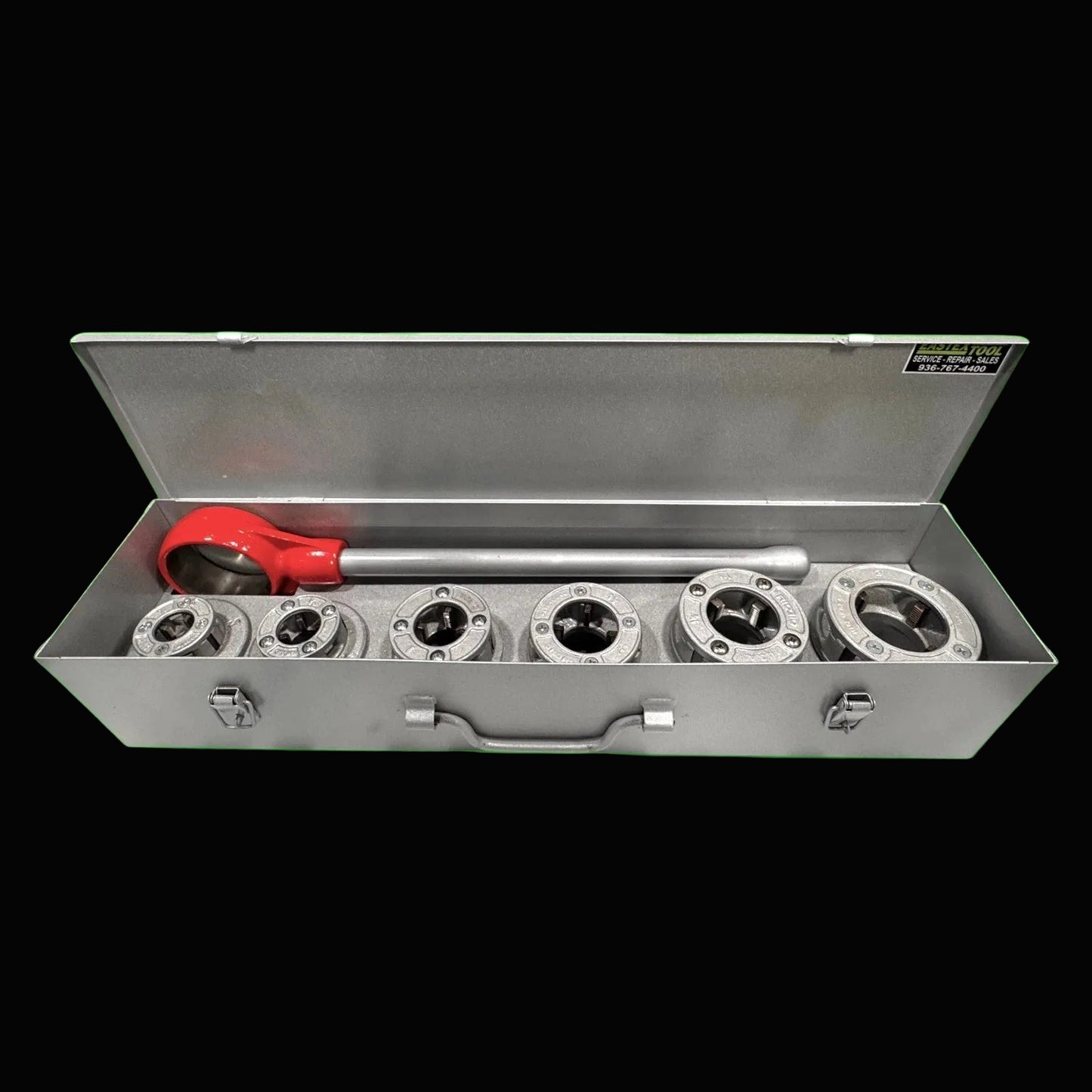 Ridgid 55207, 12r Manual Ratchet HS PVC, Plastic Coated Pipe Die set, 1/2 inch to 2 inch, Metal Case 55207
