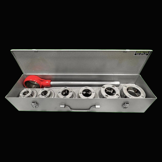 Ridgid 55207, 12r Manual Ratchet HS PVC, Plastic Coated Pipe Die set, 1/2 inch to 2 inch, Metal Case 55207