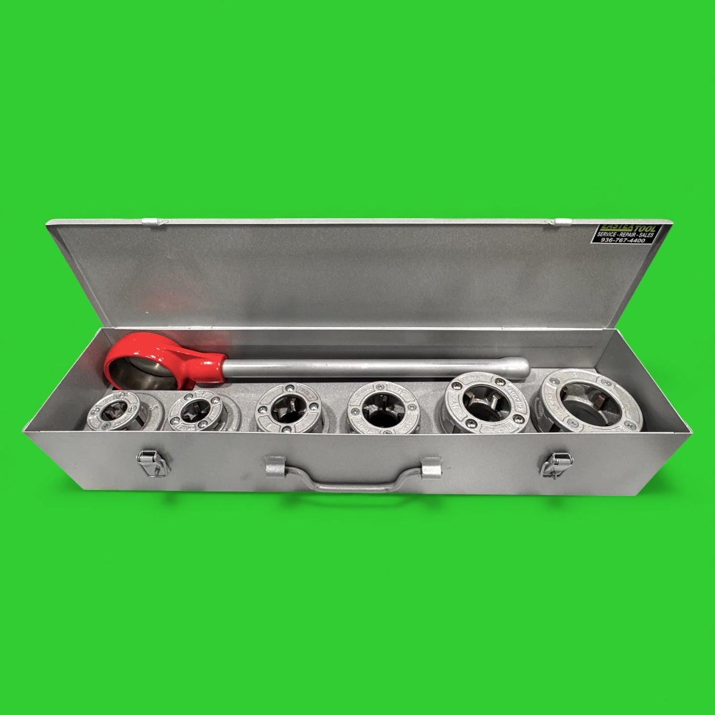 Ridgid 12r Manual Ratchet HS Plastic Coated Pipe Die set, 1/2" to 2" Metal Case 55207