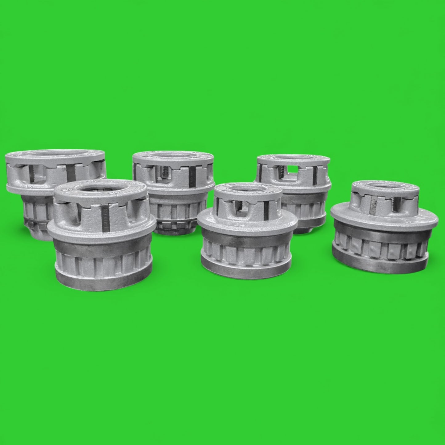 Ridgid 12r Manual Ratchet HS Plastic Coated Pipe Die set, 1/2" to 2" Metal Case 55207